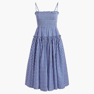 ISO Hill House Seraphina Nap Dress in Blue Basketweave
